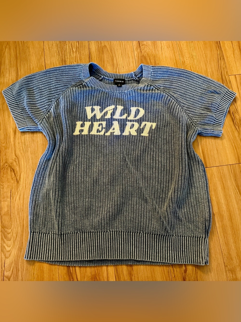 torrid Blue 'Wild Heart' Short Sleeve Knit Top